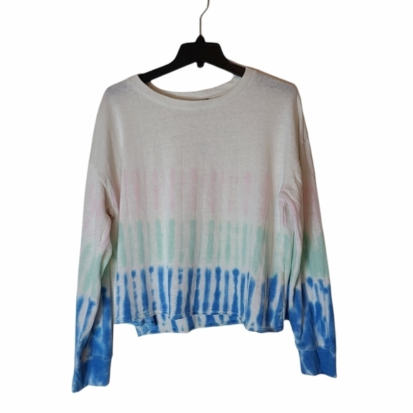 Splendid Scoop Neck White Tie Dye Sweatshirt Large NWT - Picture 6 of 9